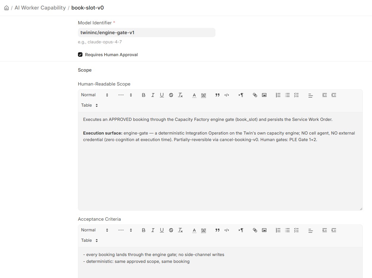 ERPNext AI Worker Capability with the Requires Human Approval control enabled